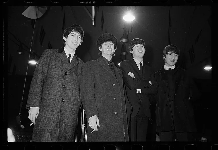Première conférence de presse américaine, février 1964. Le groupe avait fait de l’exercice une forme de spectacle.